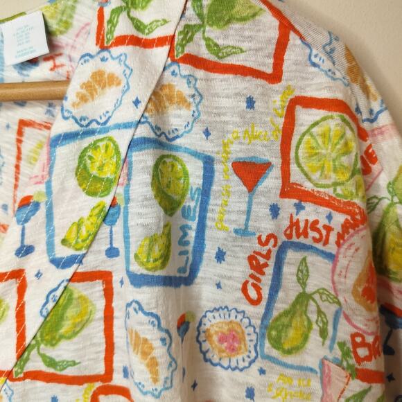 Cynthia Rowley Linen Knit Top Brunch Drinks Girls Outing - Picture 6 of 12